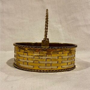 Vintage mini brass basket - trinket box